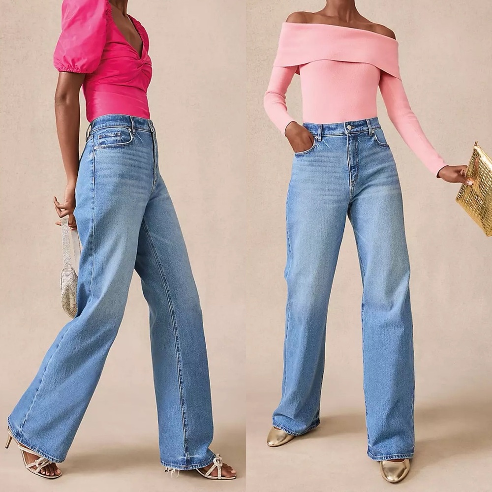 LOFT Women's Blue the Wide Leg Jeans